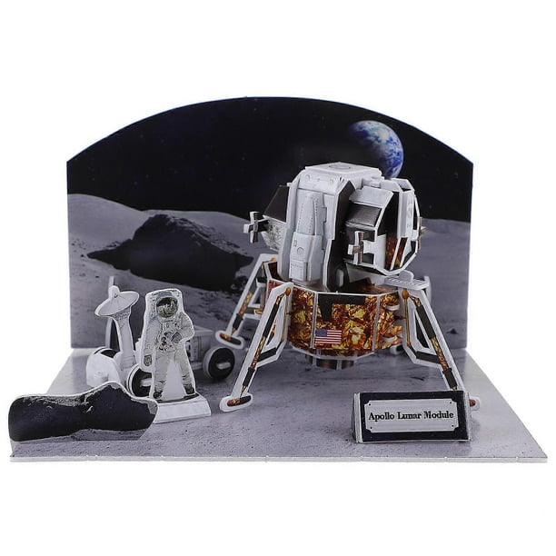 Kids Puzzles 3D Spacecraft Puzzles Parent-Child Interaction Paper Toy Black Material Develops Cognitive Skills 1 Set