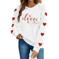 thumbnail image 3 of Itsame Long Sleeve T-Shirts Women's Valentine's Sweatshirt Loose Crew Neck Tops White Size S, 3 of 9