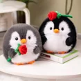 thumbnail image 2 of Peluche de pingüino redondo esponjoso, muñeco de peluche, Animal, pareja, pingüino, sujeción, rosa, abrazo, almohada para dormir, regalos creativos de cumpleaños2238, 2 of 5