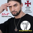 thumbnail image 3 of FaithHeart Knights Templar Seal Necklace for Men Stainless Steel Retro Punk Christ Fellow-Soldiers Jewelry Gift for Boyfriend Husband Valentine's Day, 3 of 8
