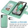 thumbnail image 3 of iPhone Xs Max / iPhone XS / iPhone X / iPhone XR Wallet Case Cover, Pu Leather ID Cash Credit Card Slots Holder Carrying Folio Flip Cover [Detachable Magnetic Hard Case] Kickstand, 3 of 6