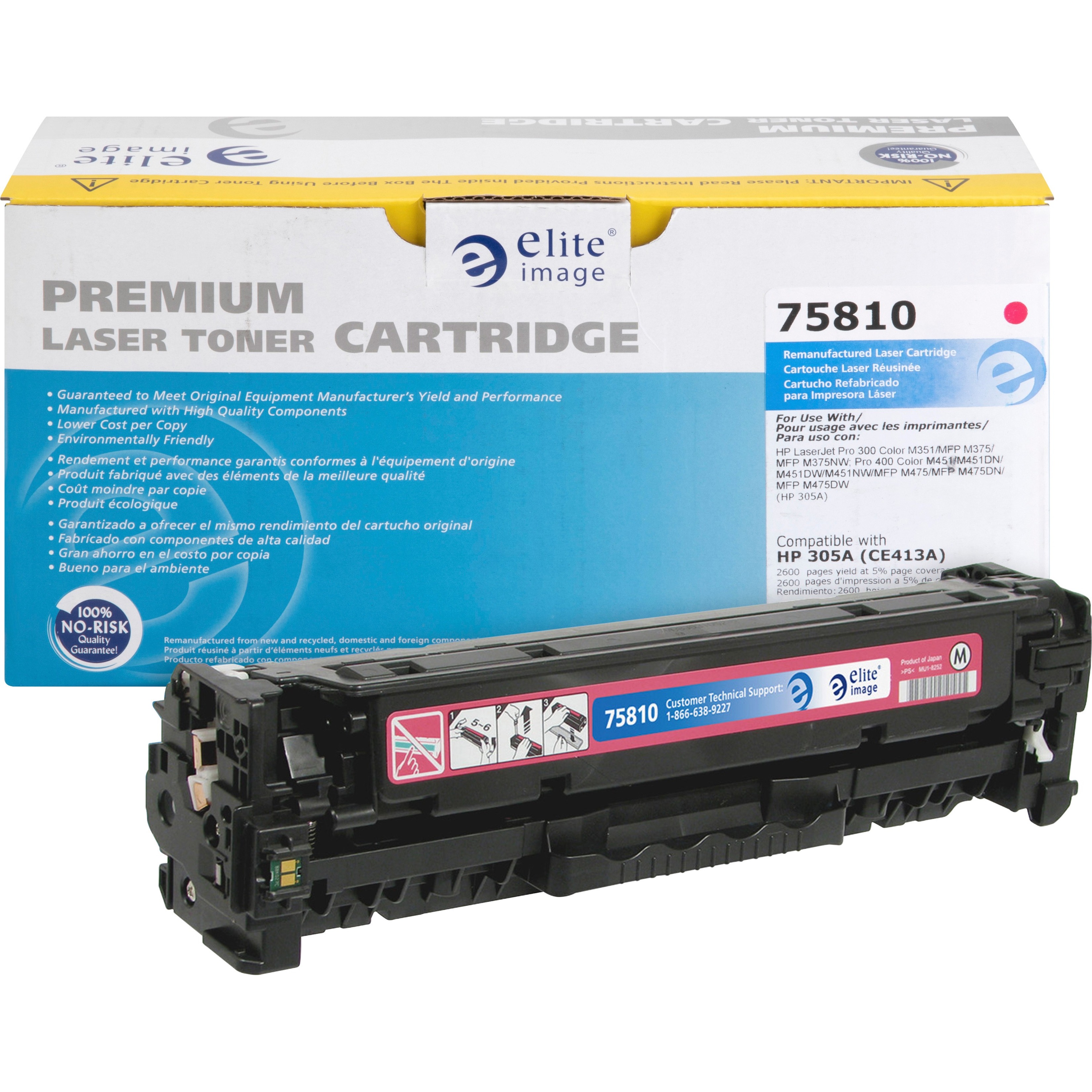 Elite Image, ELI75810, Remanufactured HP305A/305X Toner Cartridges, 1