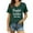 Dark Green, variant on Vetement Femme ete 2025 Ladies V NeckPrinted Short Sleeve T Shirt Casual Style Summer Top Women's Long Sleeve Tee Shirts Women Summer T Shirts Casual Fit Top Work Women Loose Womens Athletic XL