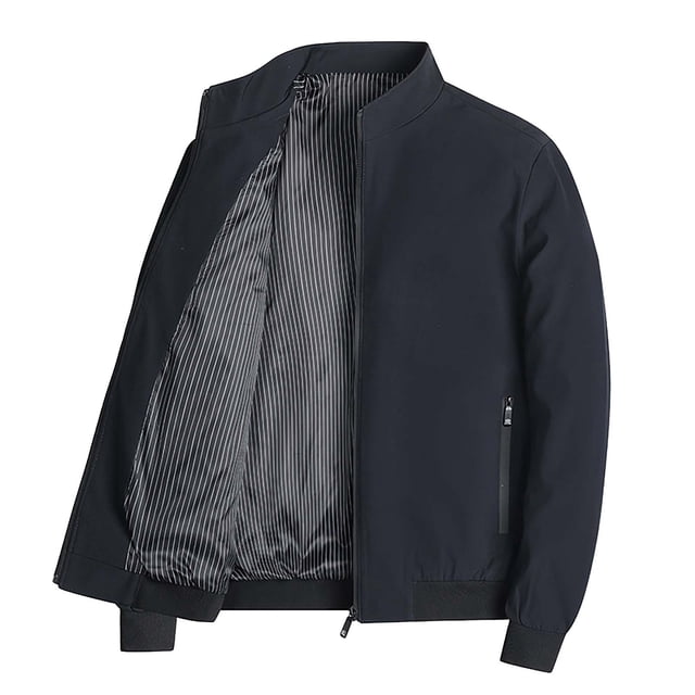 Men's Autumn Jacket Business Wind Jacket Spring And Autumn Trend Simple Standing Collar Jacket