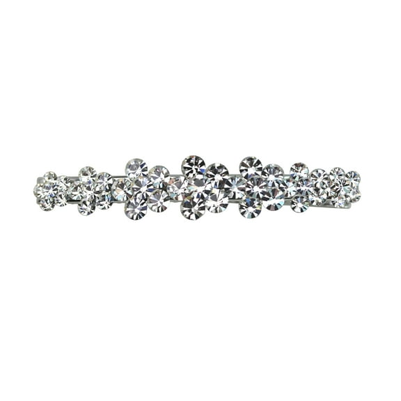 Faship Gorgeous Clear Crystal Floral Small Alligator Hair Clip
