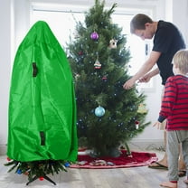 Upright Christmas Tree Storage Bag, Christmas Storage Tree Cover, Dustproof Artificial Tree Standing Cover with Adjustable Buckle Straps, Christmas Tree Cover Snowproof (F)
