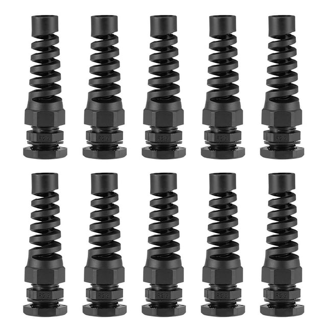 Uxcell PG9 Cable Gland 4mm8mm Wire Hole Waterproof Nylon Joint Adjustable Locknut Black 10 Pieces