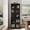 Black, variant on RichYa 71"H Tall Pantry Cabinet,Storage Cabinet with 4 Glass Doors and Shelves,5 Tier Display Cabinets for Living Room,Dining Room,Black(B)
