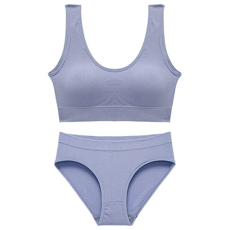 

HGWXX7 Womens 2 Piece V Neck Seamless Solid Lingerie Halter High Waist Bra And Set Lingerie Set