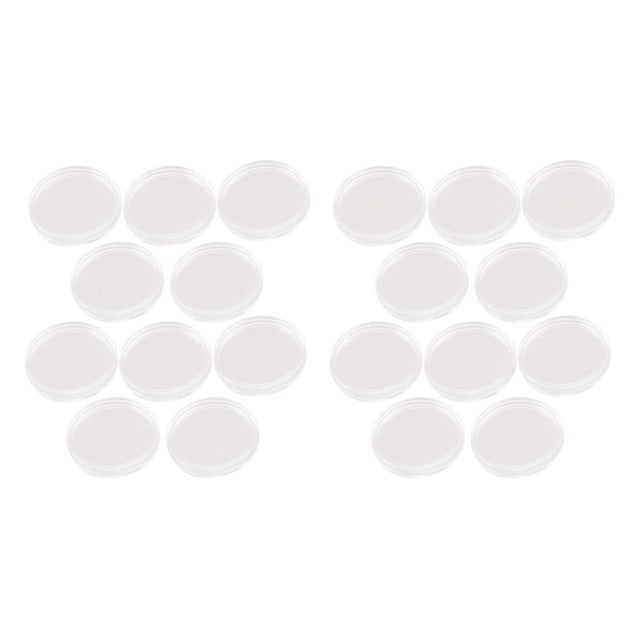 Caja de 20 cápsulas de plástico transparente para monedas pequeñas y redondas de 30 mm