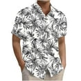 thumbnail image 3 of Yteetum Men's T ShirtsHawaiian Floral Print T Shirts Casual Button Down Short Sleeve Lapel Beach Summer T-Shirts, 3 of 7
