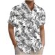 thumbnail image 1 of Blusa y camisa de manga corta con cuello vuelto para hombre, camisa hawaiana informal con estampado floral, camisa de manga corta con solapa, blusa, camisa de poliéster para hombre, 1 of 6