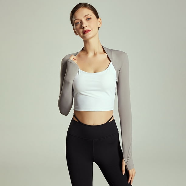 Chaleco deportivo tipo chal para danza y ballet, cárdigan de mujer para fitness, abrigo corto elegante y pequeño para mujer