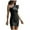 Black, variant on ZQUUVOU Women's Summer One Shoulder Dress Wrapped Chest Leather Dress Evening Dress Black