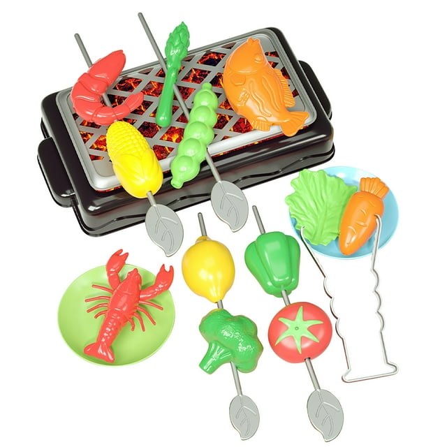 Ensemble de Jouets Barbecue pour Enfants Maison de Jeu Cuisine Bébé Mini Grille Simulation Modèle de Grill Alimentaire