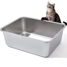 Oebitor Extra Large Stainless Steel Litter Box For Big Cats – Enclosed, Anti-Leak, Super Easy To Clean
