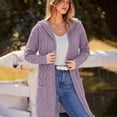 thumbnail image 2 of Kaondbfi Women's Cardigan, Open Front Cardigan Cable Knit Sweaters Solid Color Chunky Long Sweater Coats Winter Clothing for Women, 2 of 9