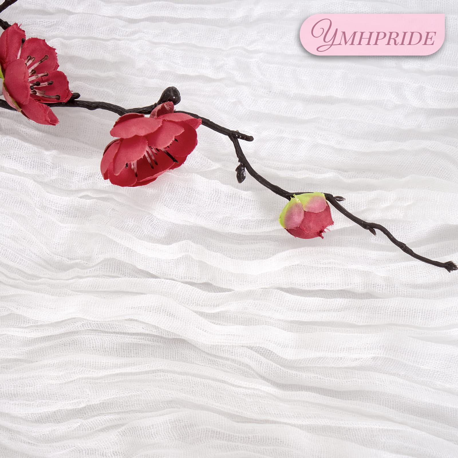 12 Pack 35 x 120 inch Long Boho Cheese Cloth Gauze Table Runners Semi Sheer Table Runner for Wedding Decor