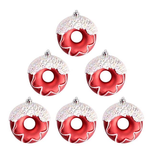 Fiudx Adornos para Árbol de Navidad, Pintados a Mano, con Diseños de Bastones de Caramelo y Helados, Ideales para Decorar Árboles y Regalos, Perfectos para Fiestas de Navidad, Juego de 6 Piezas.