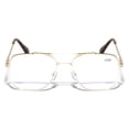 thumbnail image 2 of Square Metal Blue Light Blocking Reading Glasses - UV Protection Clear Lens Reader +1.00, 2 of 3