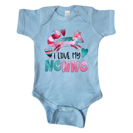 

Inktastic I Love My Nonno Pink and Blue Fox with Hearts Gift Baby Boy or Baby Girl Bodysuit