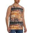 thumbnail image 2 of Disketp Hand Drawn Vintage Coffee Sleeveless Tshirts For Men, Muscle Shirts For Men Dry Fit Tank Top-X-Large, 2 of 8