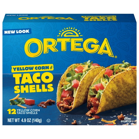 Ortega Yellow Corn Taco Shells, Kosher, Gluten Free, 12 Count, 4.9 oz