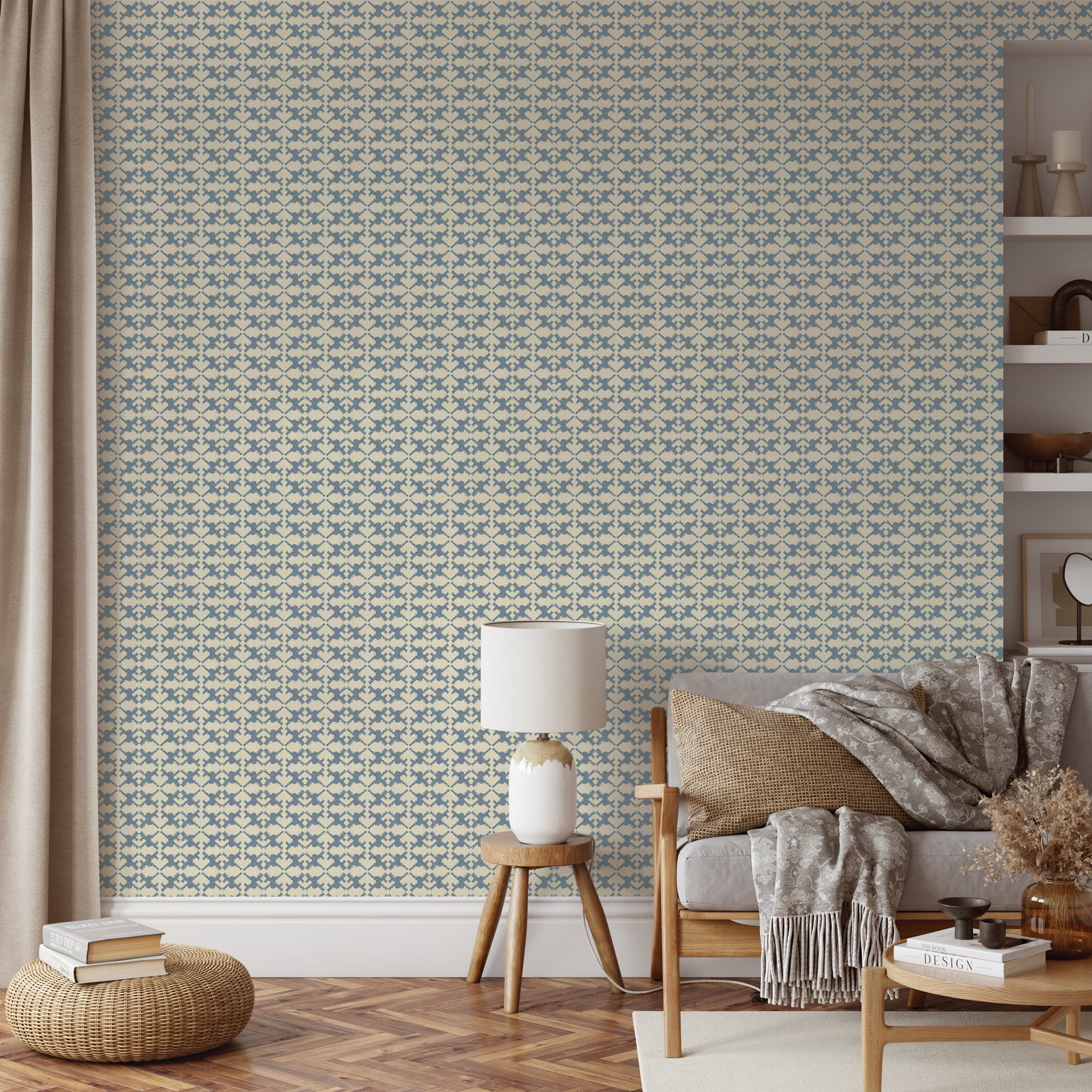 Better Homes & Gardens Blue Arcos Geo Geometric Peel and Stick Wallpaper, 20.5" x 18'