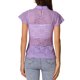 thumbnail image 3 of INSPIRAR CHIC Blusa de Mujer con Cuello Alto y Espalda con Abertura para el Día de San Valentín, Manga Corta, Semi Transparente, L Color Púrpura Claro, 3 of 5