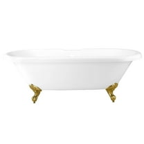 Halifax 70 Inch Acrylic Double Ended Clawfoot Tub - Rim Faucet Drillings - Imperial Ball & Claw Feet