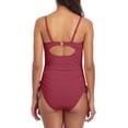 thumbnail image 5 of Women Ribbed One Piece Swimsuits Tie Side High Cut Bathing Suits, 5 of 8