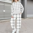 thumbnail image 2 of Nskgu Girls Clothes 2 Piece Fashion Fall Outfits Plaid Oversize Pullover Sweatshirt and Sweatpant Sweatsuit Sets with Pockets, 2 of 5