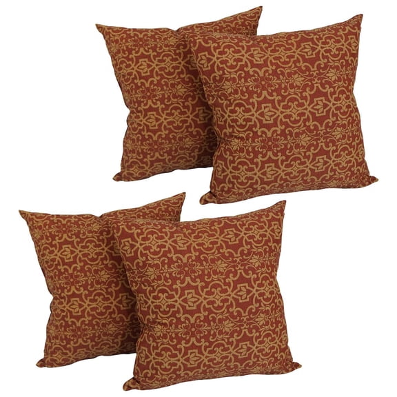 Blazing Needles 17-inch Square Solid Polyester Outdoor Throw Pillows (Set of 4)