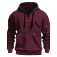 thumbnail image 3 of Afuyipoi Men's Cargo Hoodie,Lightweight Tacktical Sweatshirt Gym Sport Pullover with Multi Pockets Wine S, 3 of 4