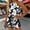 Black White Flowers, variant on Womens Colorful Tie Dye Halter Romper with Pockets Summer Elastic Waist Short Jumpsuit