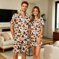 thumbnail image 2 of JULMCOMO Halloween Couples Matching Pajama Sets Pumpkins Print Collared Button Down Holiday Two Piece Sets Cute Printed Comfy Soft Pajamas Saffron-Women L, 2 of 7