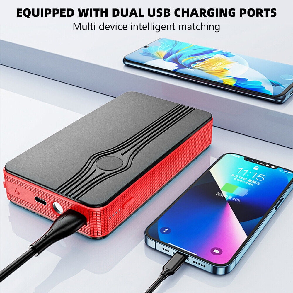 20000mAh 12V Car Jump Starter Portable USB Power Bank Battery Booster Clamp 300A