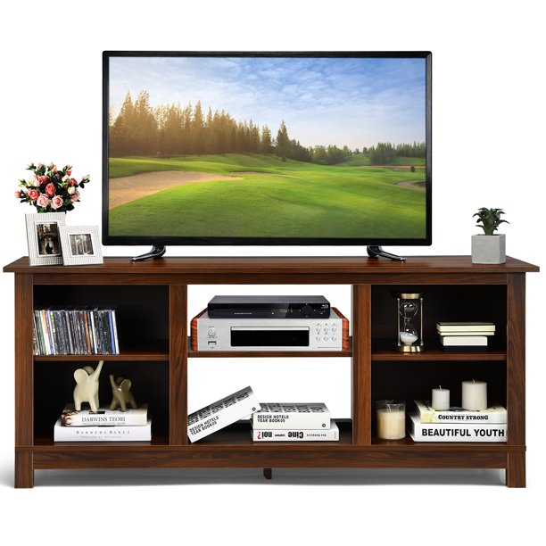 Costway 2Tier 58'' TV Stand Entertainment Media Console Center Up to
