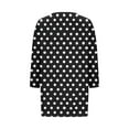 thumbnail image 5 of Dasayo 3/4 Sleeve Tops for Women Trendy Black Loose Fit V-Neck Polka Dot Blouses Womens T Shirts L, 5 of 5