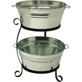 thumbnail image 1 of Houston International Trading 8025 Galvanisé Boisson Double Baignoire avec Support en Fer, 1 of 2