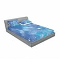 thumbnail image 3 of Ambesonne Space Fitted Sheet & Pillow Sham Set, Planet Star Clusters, Twinxl, Purple Grey Turquoise, 3 of 3