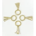 thumbnail image 2 of Fennco Styles Genuine Leather Tassel Napkin Rings, Set of 4 - Gold Leather Napkin Holder, 2 of 2