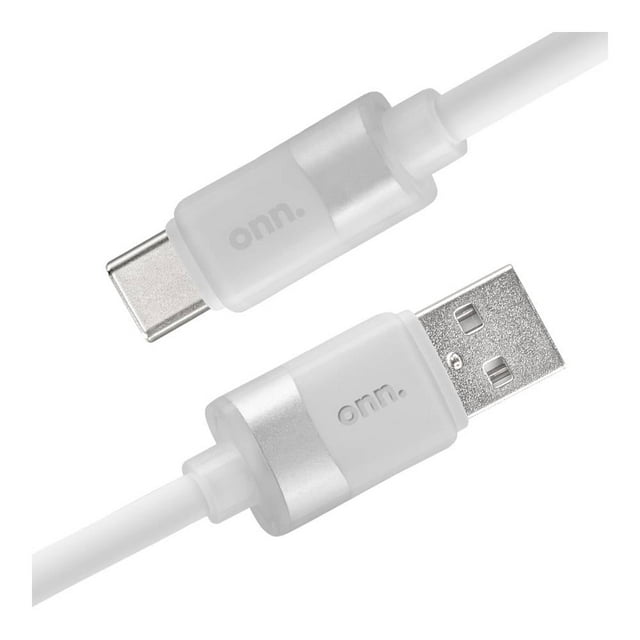Cable USB a Tipo C Onn 1.2m Silicón 3A Blanco
