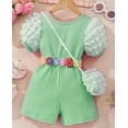 thumbnail image 2 of KyCheLot Toddler Baby Girls Rompers Stretchy Crewneck Short Sleeve Soft Shorts Jumpsuit 18 Months-6 Years, 2 of 3