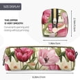 thumbnail image 3 of Disketp Tulips Flowers Estuche de Lápices de Cuero con Cierre, Estuche Compacto para Papelería, Bolígrafos y Accesorios Pequeños, 3 of 7