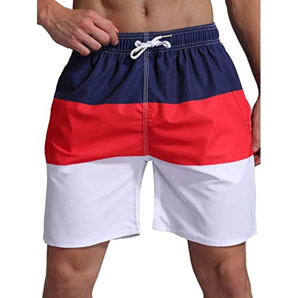 short length colorblock swim shorts