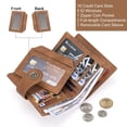 thumbnail image 4 of Cartera CLUCI pequeña de piel con bloqueo RFID, triple pliegue, marrón, 4 of 9