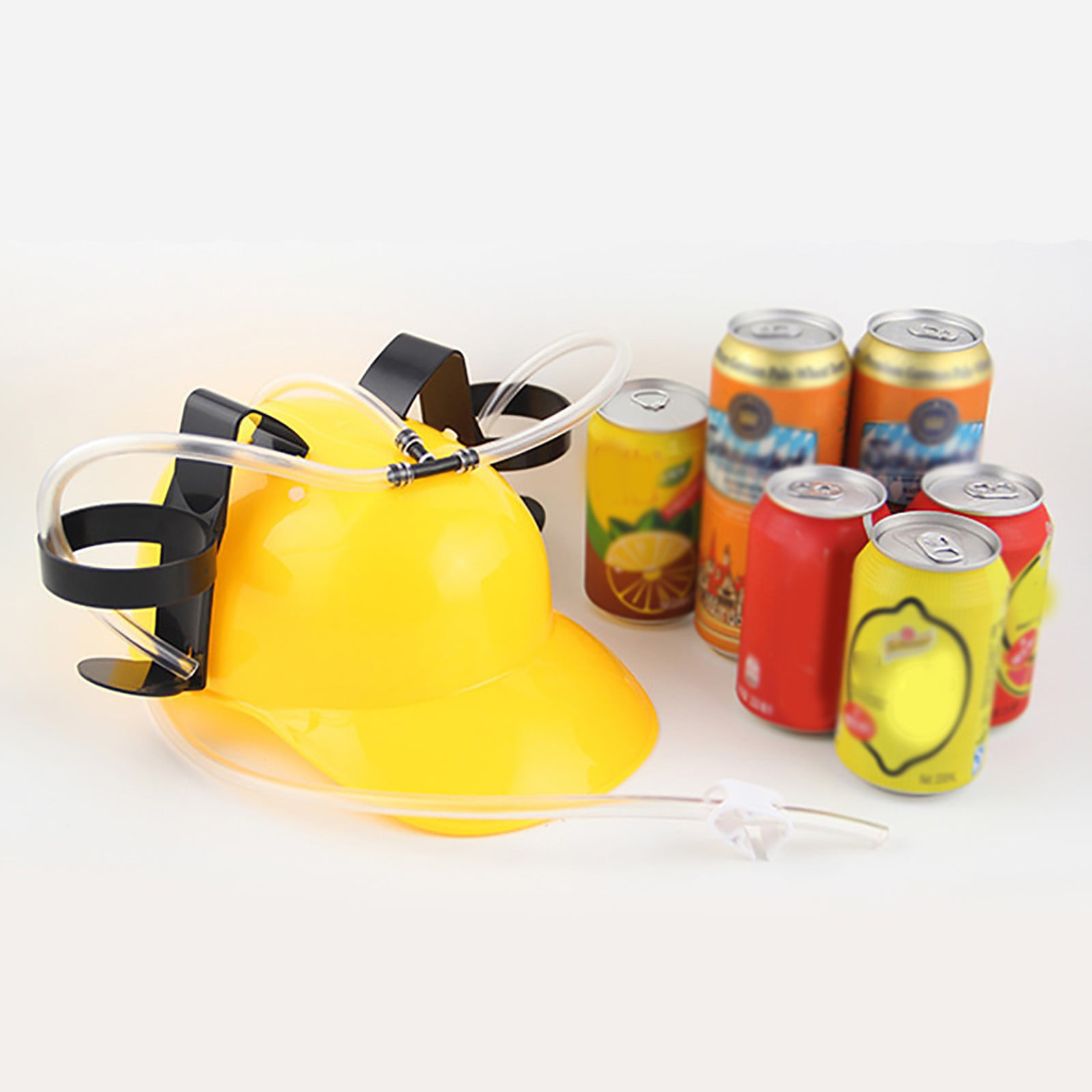 Douhoow Miners Drinking Hat Lazy lounge Beer Soda Guzzler Helmet Creative  Party Handsfree Drink Toy 