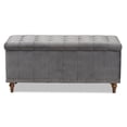thumbnail image 4 of Bowery Hill Banc Ottoman de Rangement Rembourré en Velours Gris, 4 of 11