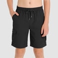 thumbnail image 2 of Karoyedx Boys Joggers Boys Cargo Shorts Kids Casual Athletic Sweat Shorts with Pockets Summer Clothes Black Size,14-15 Years, 2 of 8